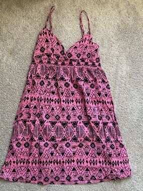 H&M Pink and Black Patterned dress
